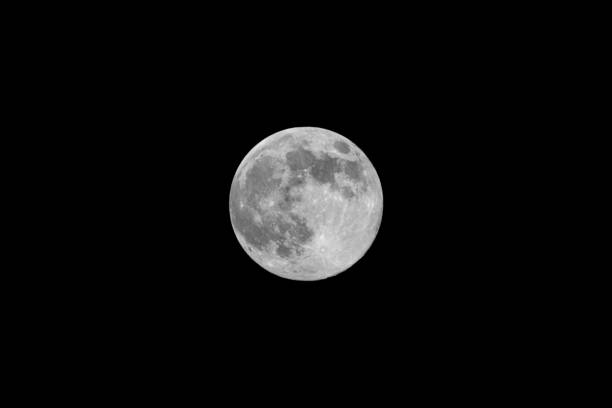 Picture is of a full moon on a jet black background