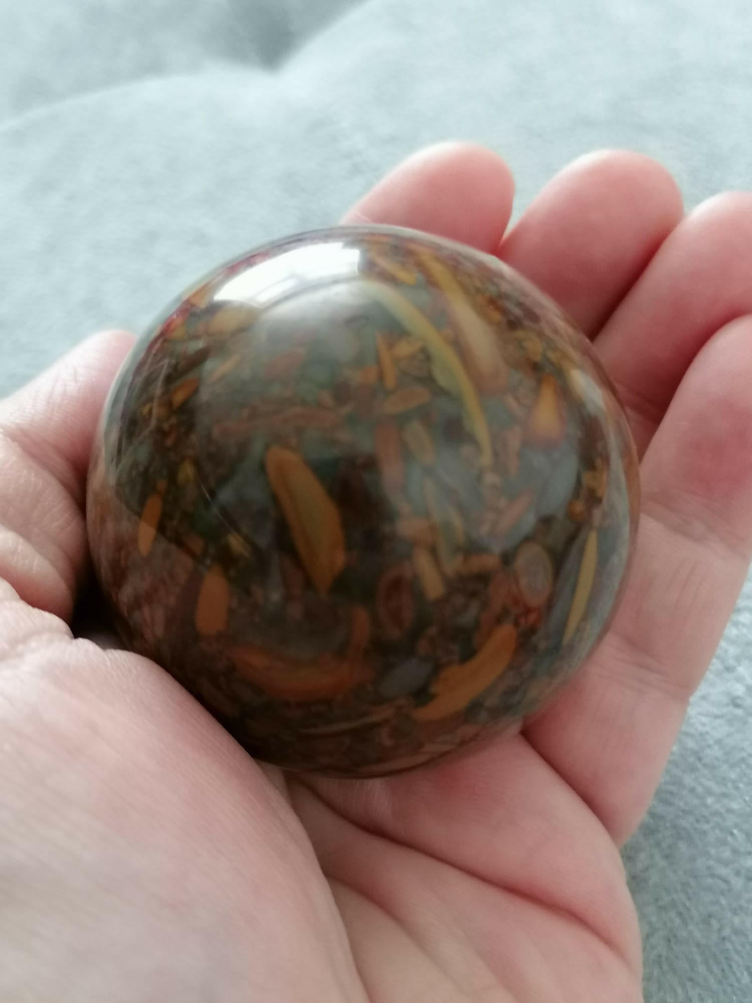 Bamboo Leaf Jasper Sphere.