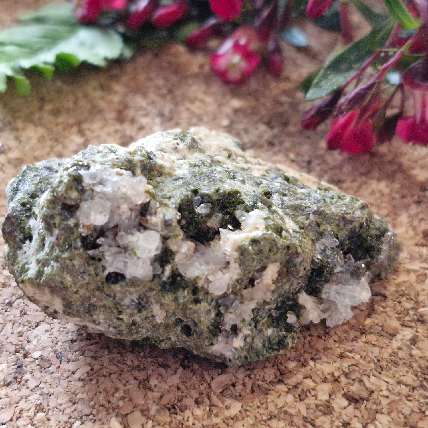 Epidote with Clear Quartz - Jaime Wiles
